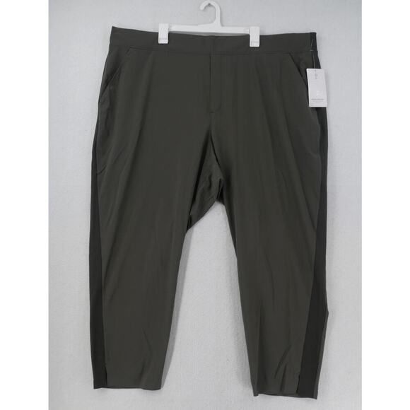 NEW Athleta Brooklyn Textured Ankle Pants Forest Green Women's Plus Size 26 - Picture 2 of 9